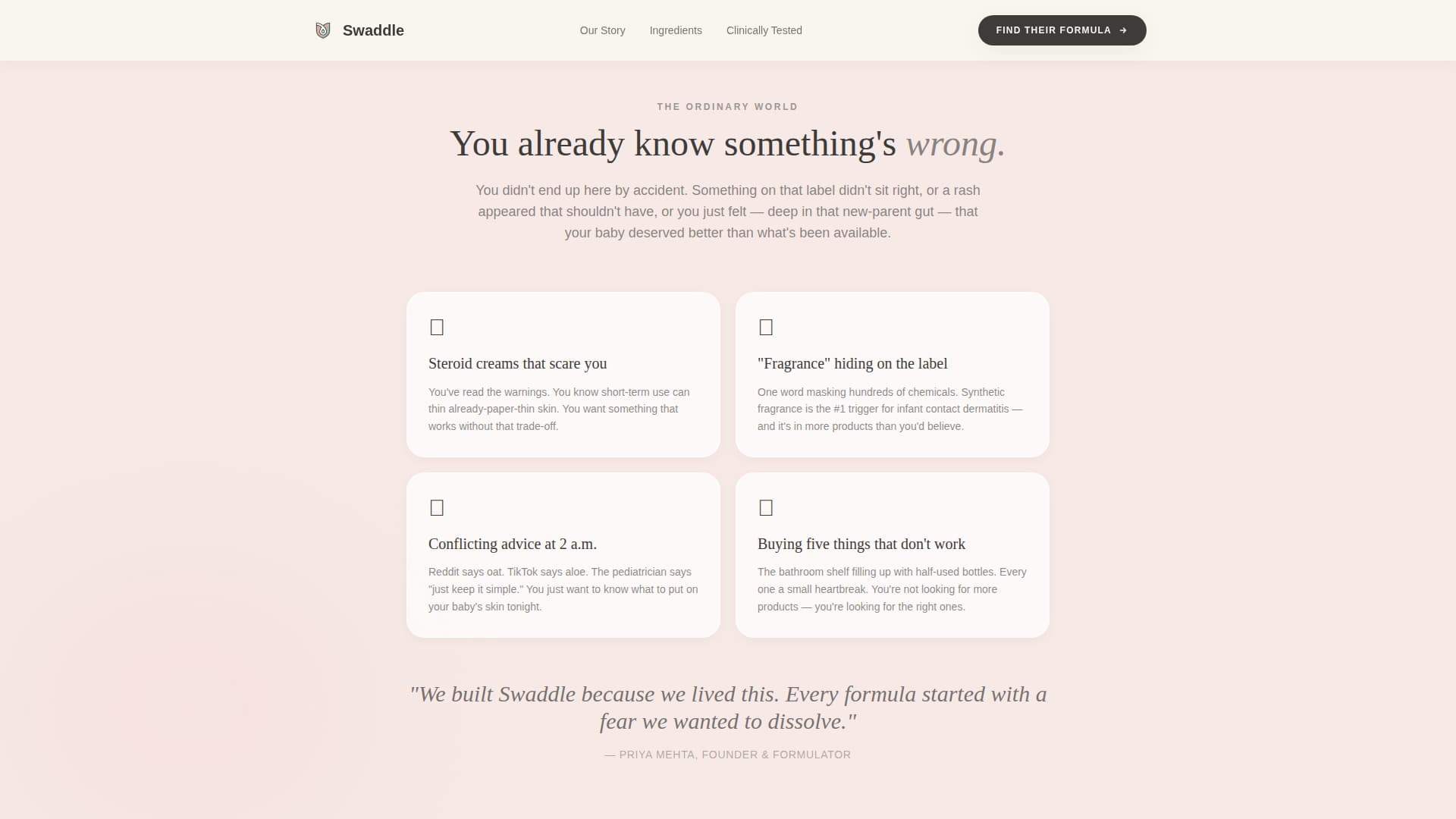 Swaddle - Nurturing Babyskincare Landing Page Template