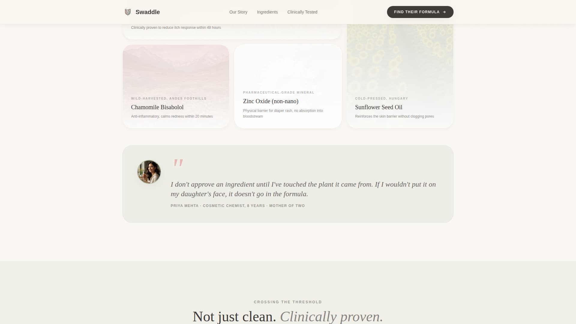 Swaddle - Nurturing Babyskincare Landing Page Template