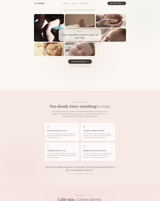 Swaddle - Nurturing Babyskincare Landing Page Template
