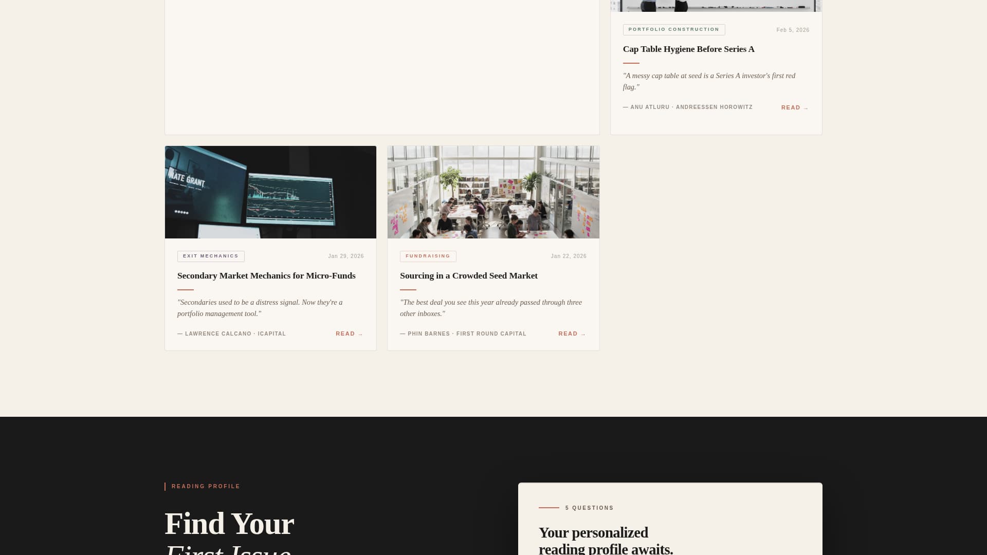 Dispatch - Authoritative Venture Capital Landing Page Template