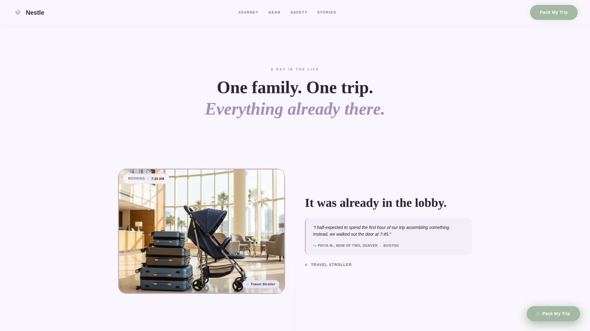 Nestle - Effortless Babytravel Landing Page Template