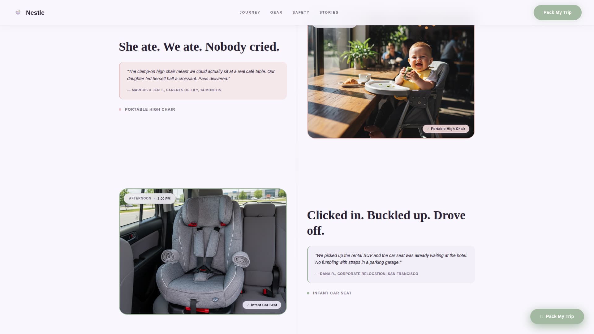 Nestle - Effortless Babytravel Landing Page Template