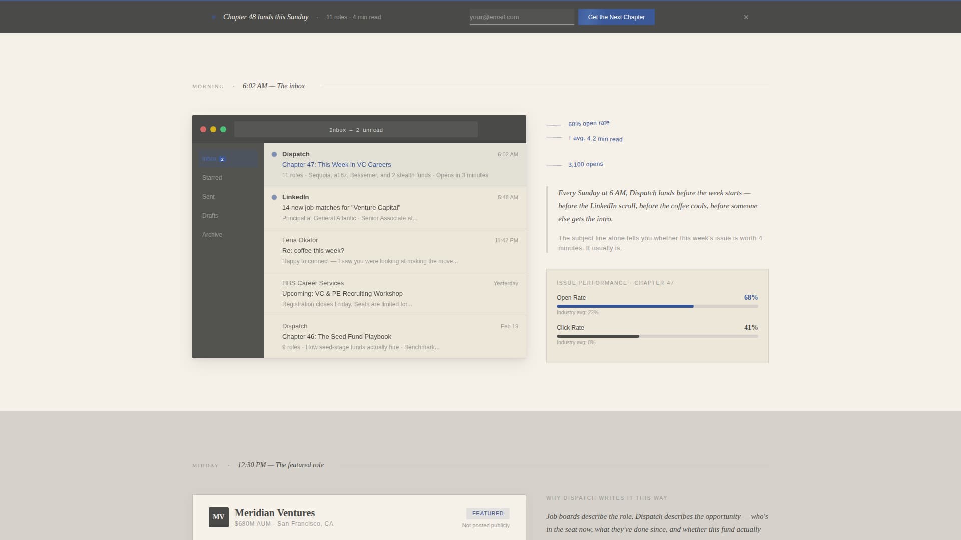 Dispatch - Curated Venturecapital Landing Page Template