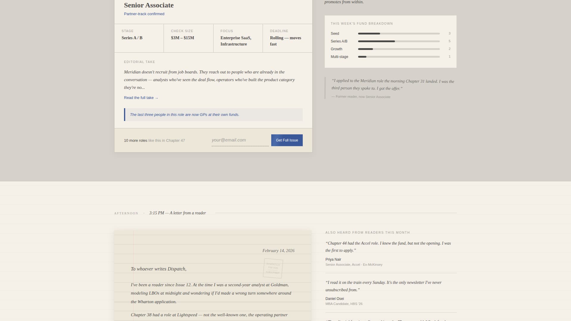 Dispatch - Curated Venturecapital Landing Page Template