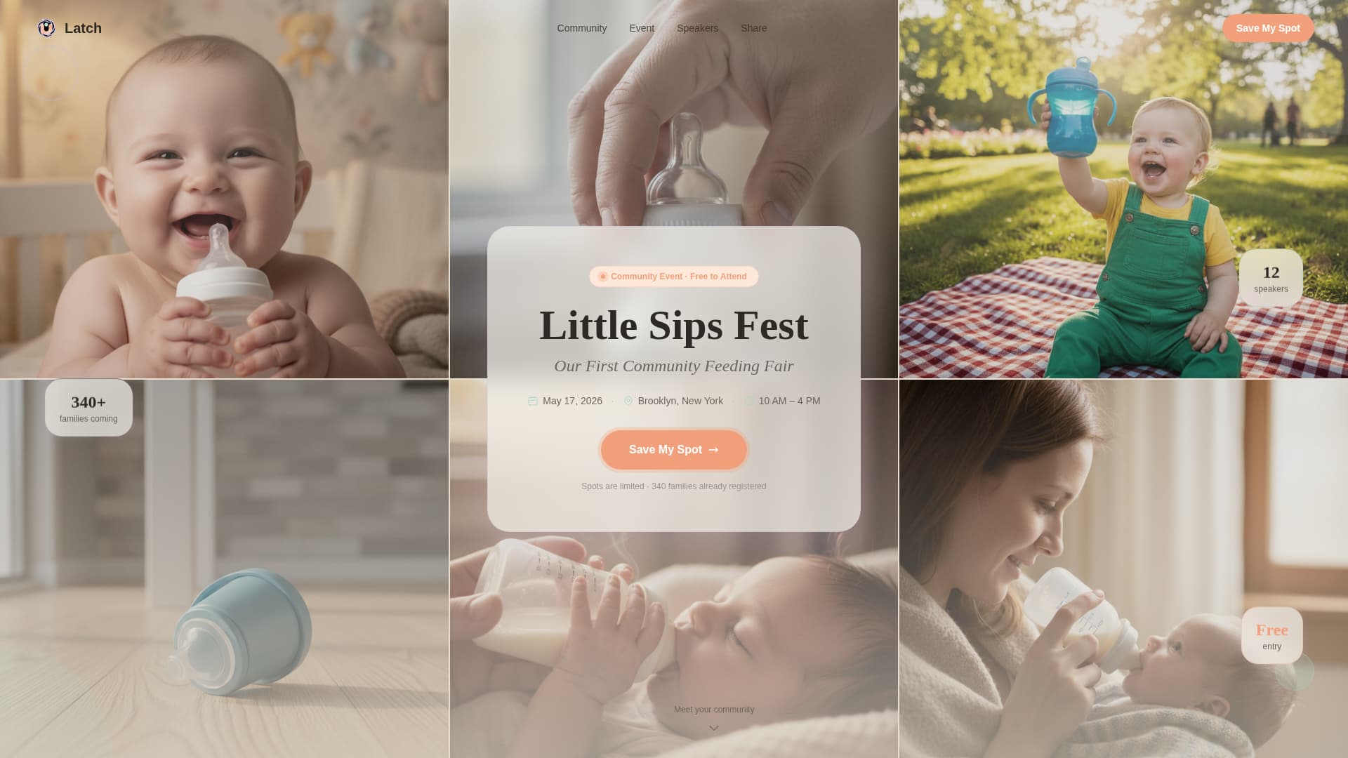 Latch - Playful Baby Landing Page Template