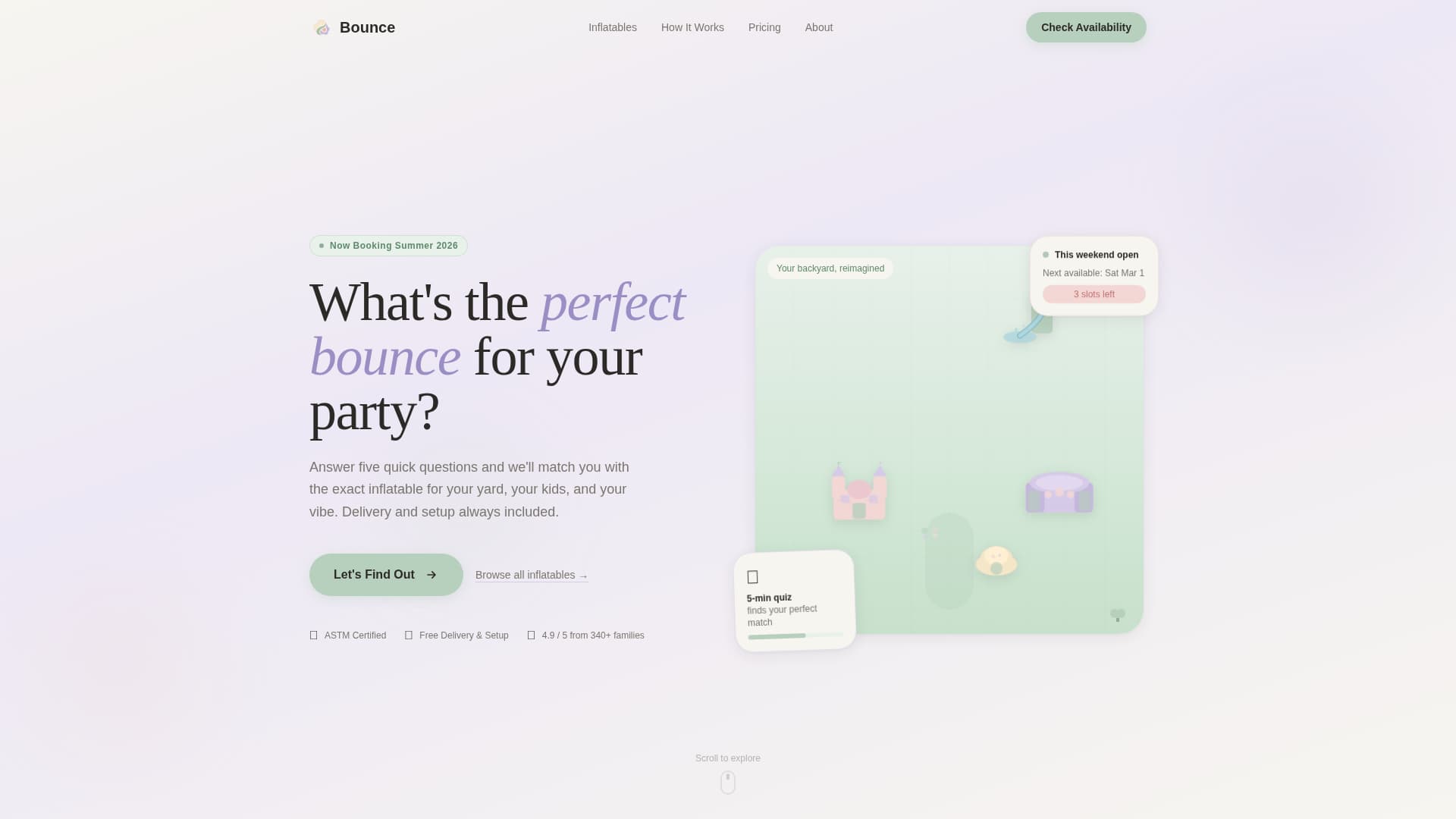 Bounce - Playful Inflatable Landing Page Template