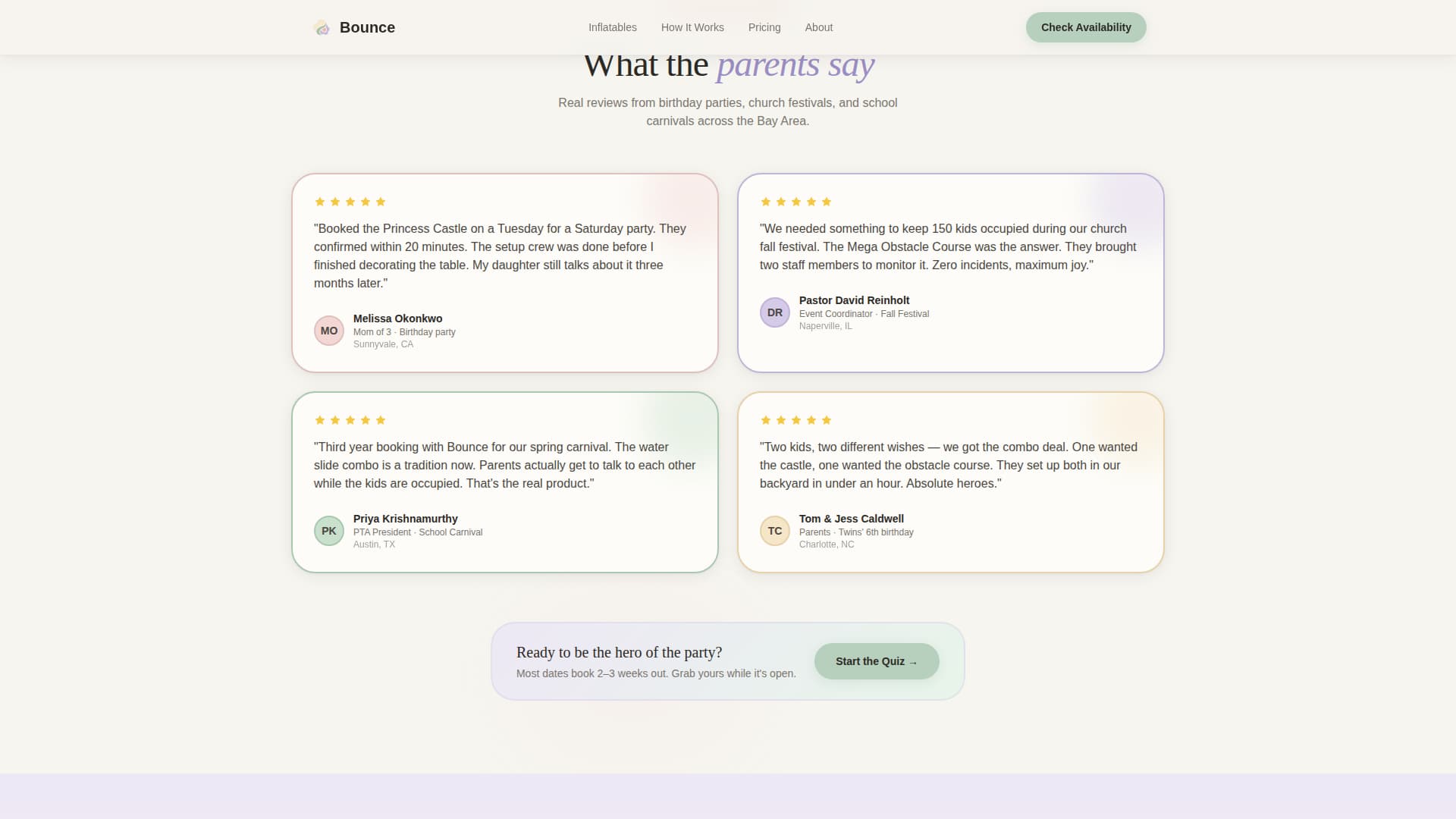 Bounce - Playful Inflatable Landing Page Template