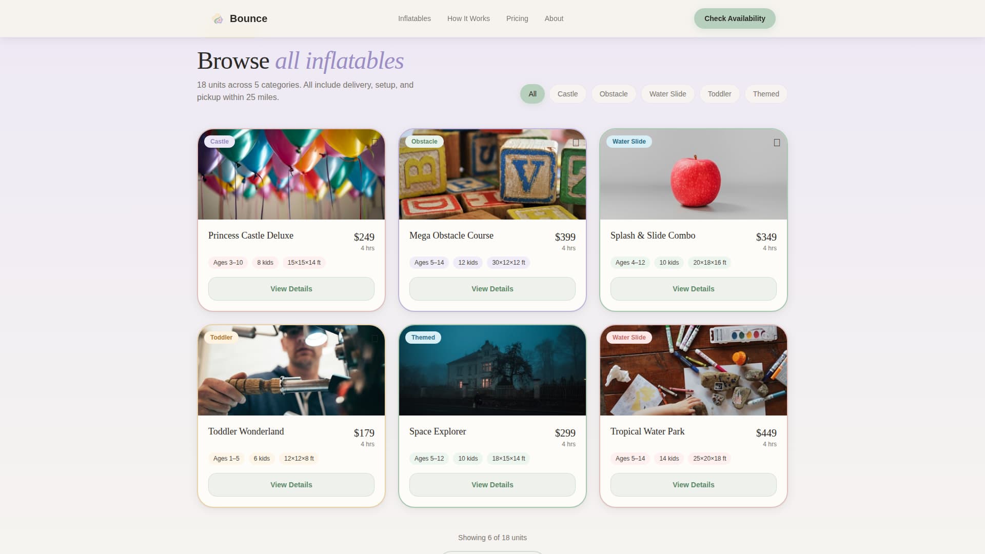 Bounce - Playful Inflatable Landing Page Template