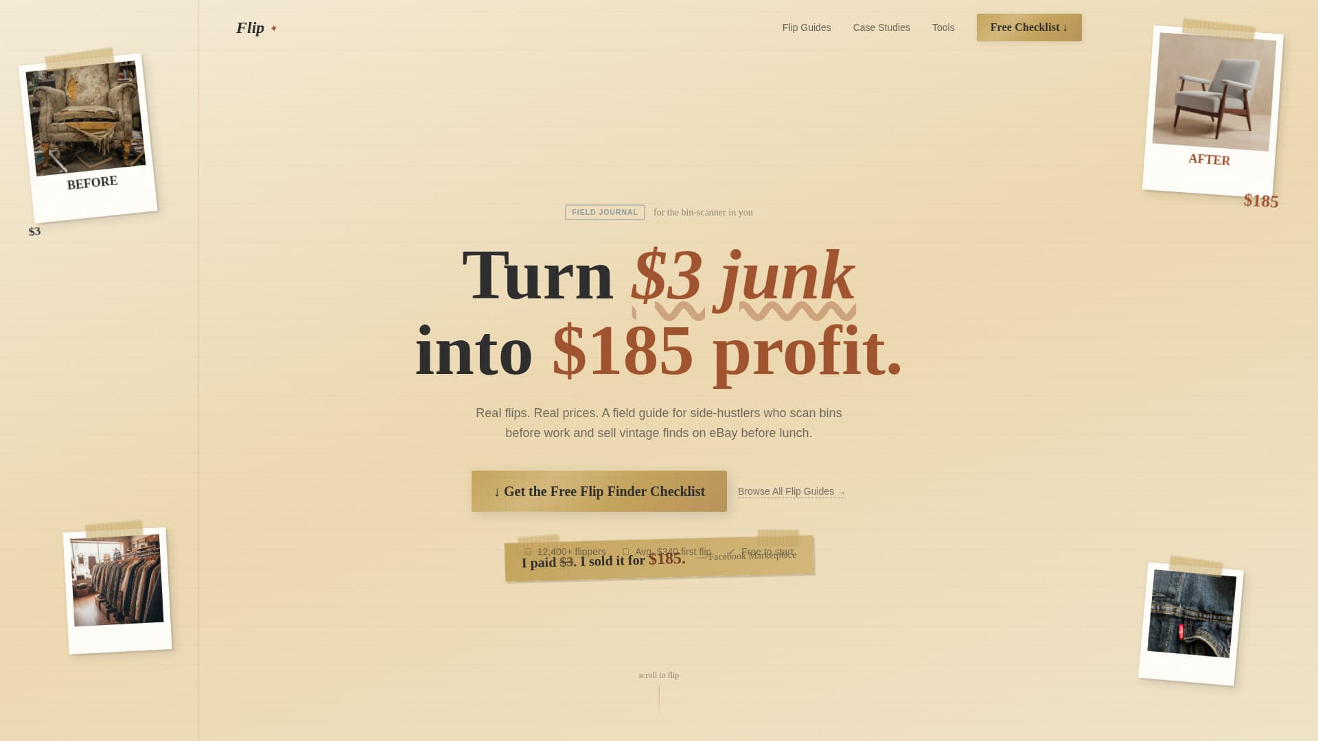 Flip - Profitable Thriftflipping Landing Page Template