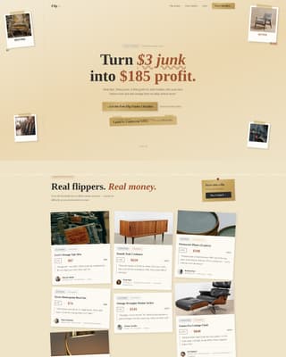 Flip - Profitable Thriftflipping Landing Page Template