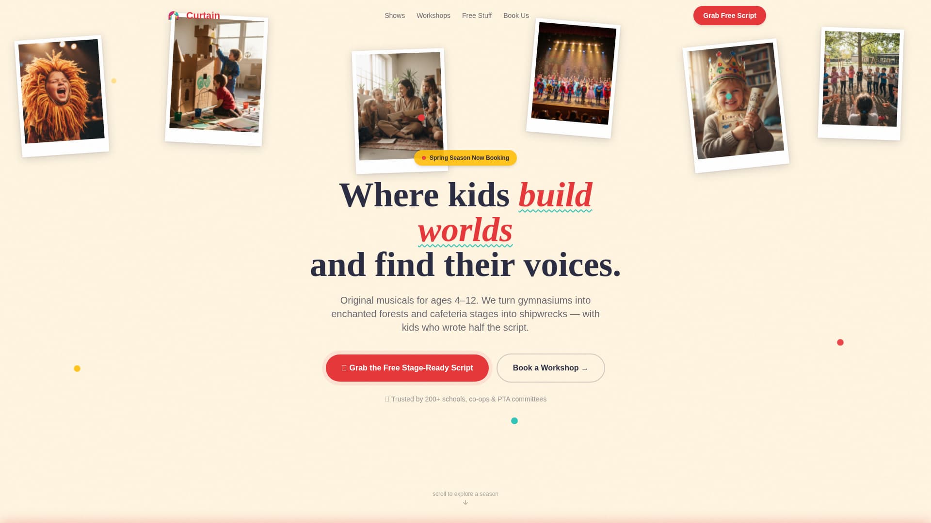 Kids Entertainment & Media Advanced Booking Website Template