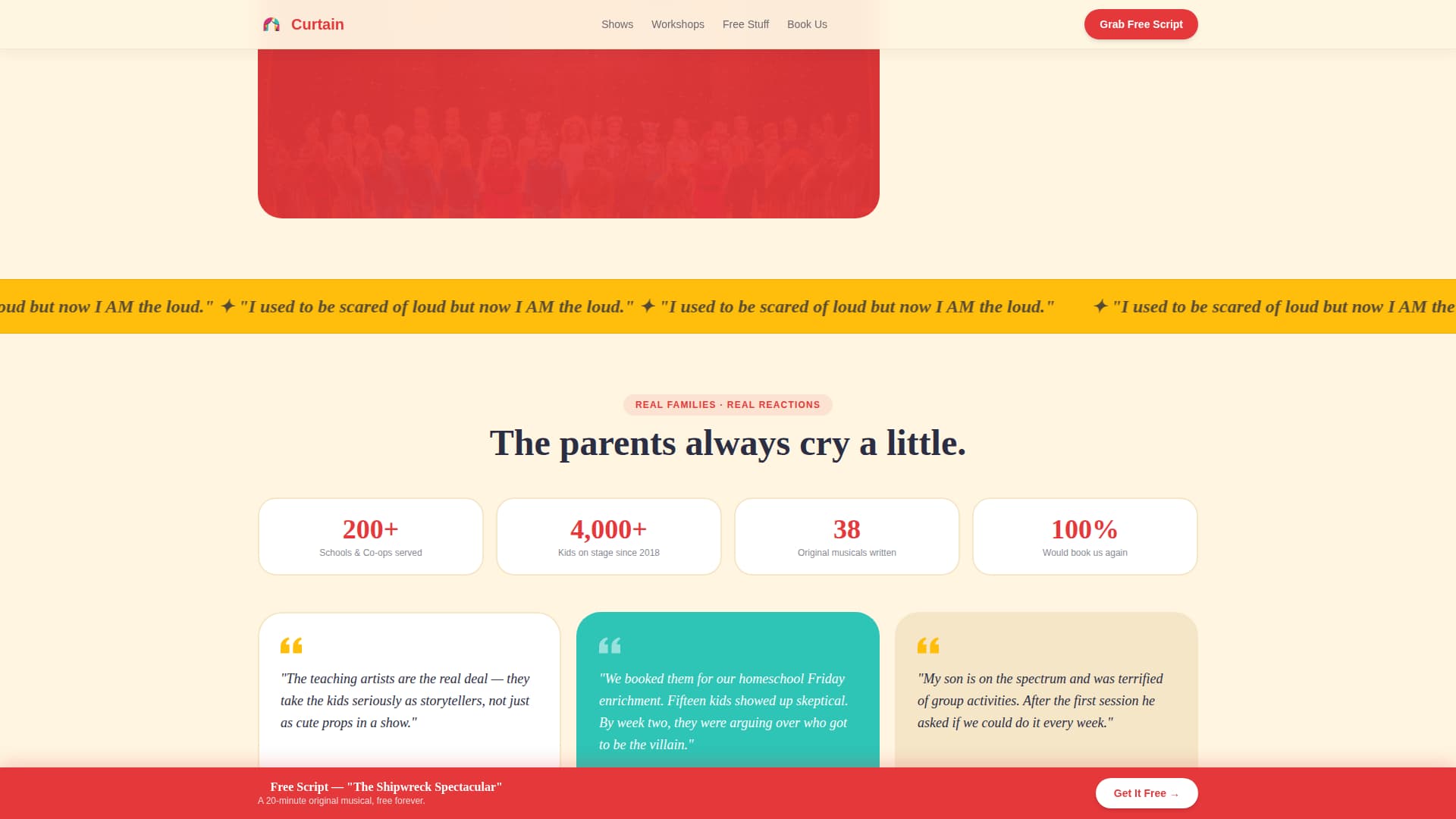 Kids Entertainment & Media Advanced Booking Website Template