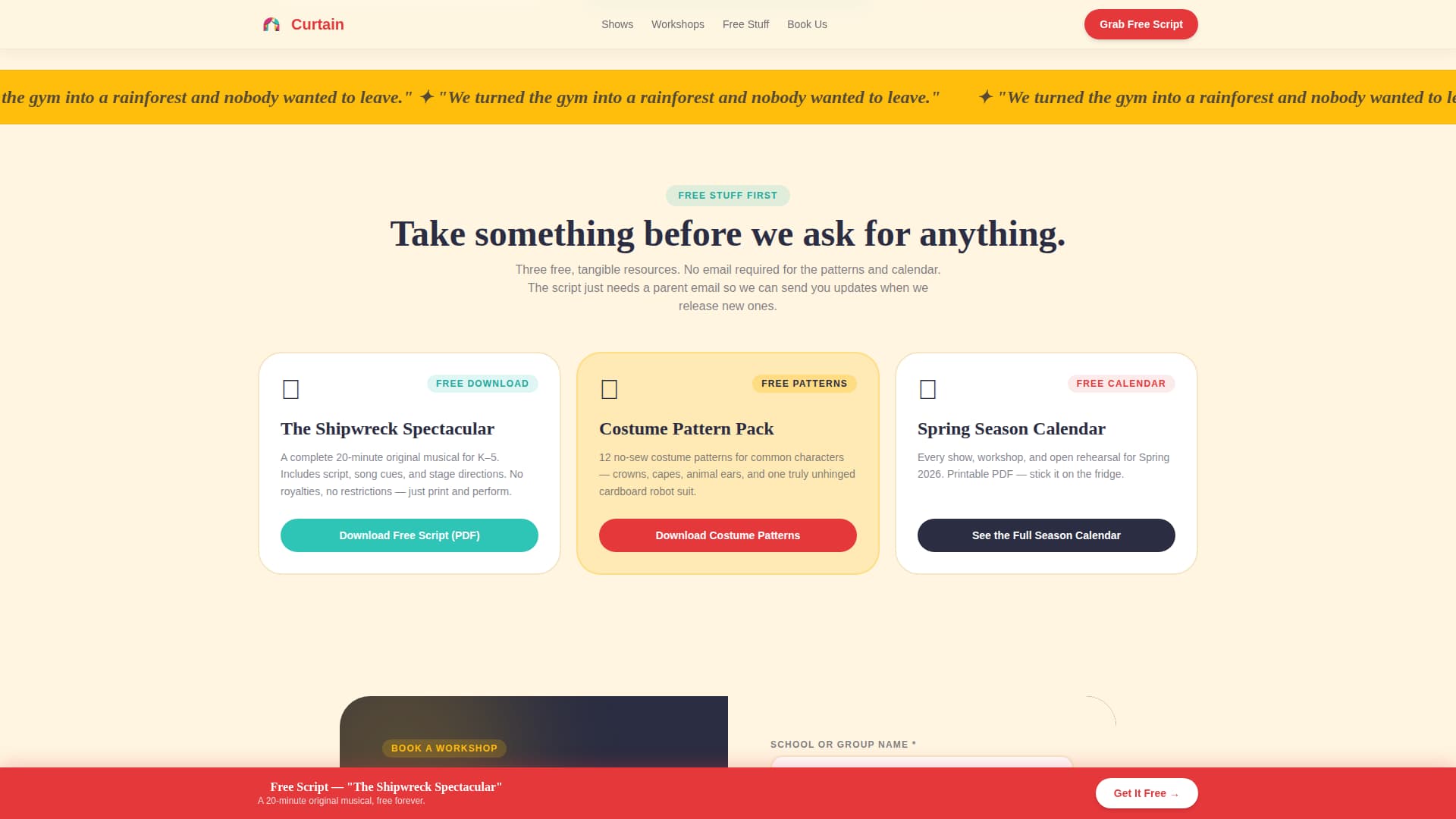 Kids Entertainment & Media Advanced Booking Website Template