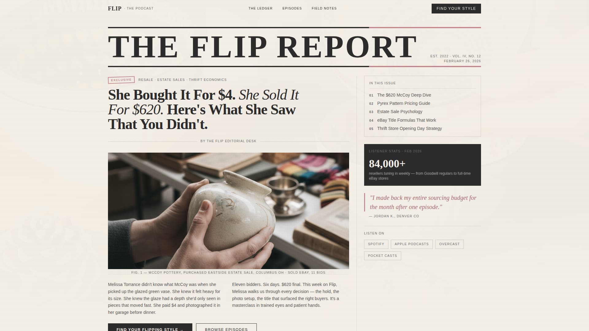 Flip - Editorial Vintageflipping Landing Page Template