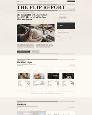 Flip - Editorial Vintageflipping Landing Page Template