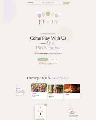 Kids Entertainment & Media Expert Booking Website Template