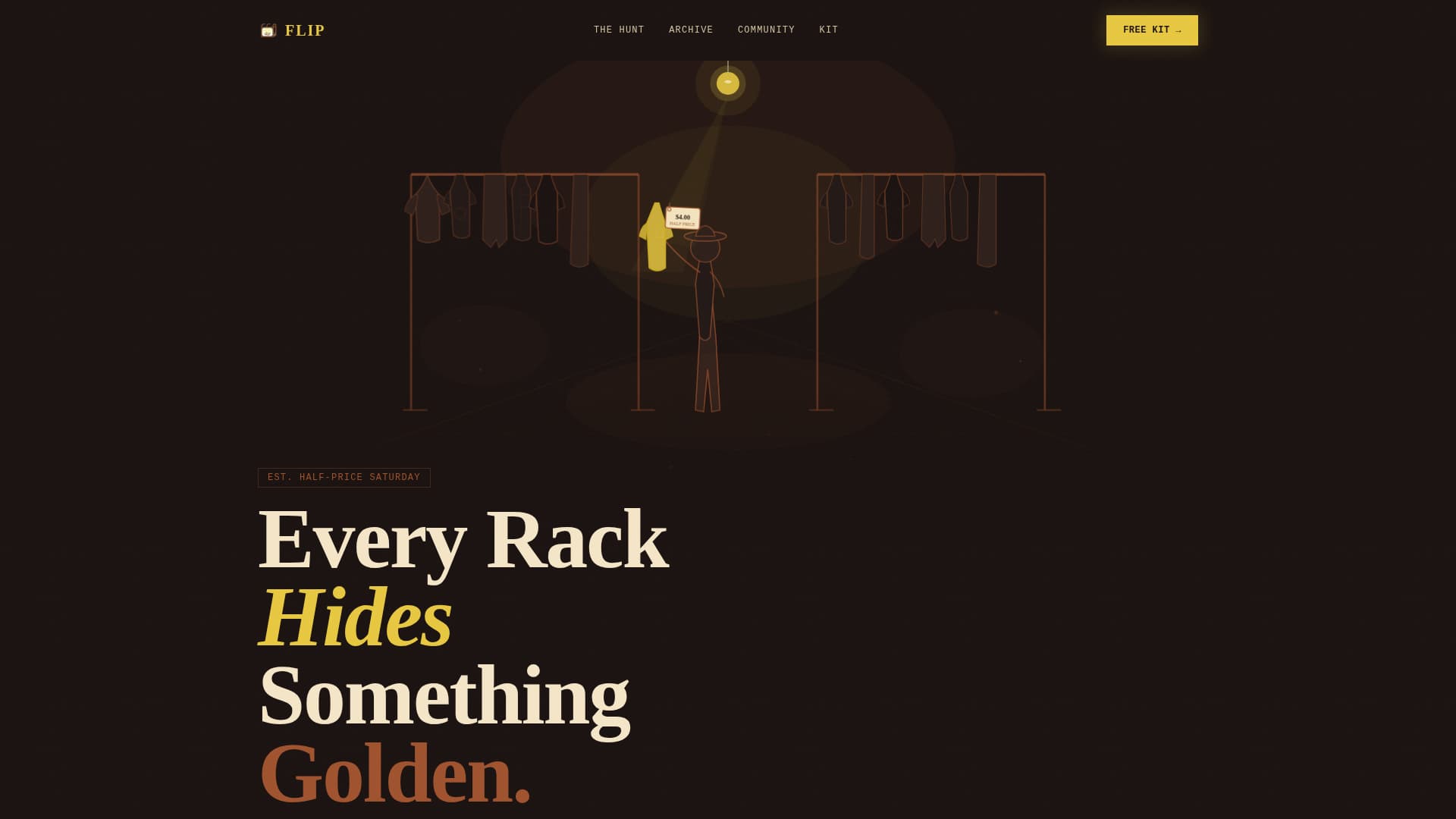 Flip - Cinematic Thrift Landing Page Template