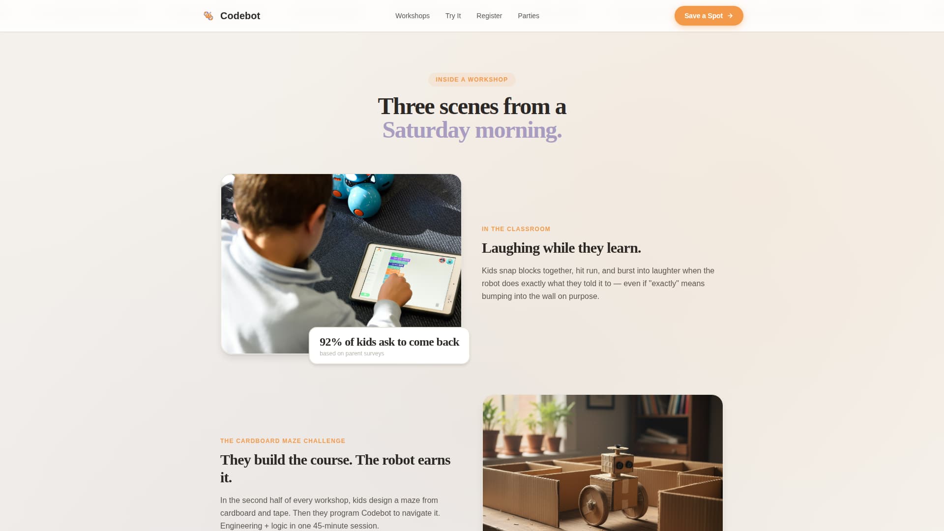 Codebot - Playful STEM Landing Page Template