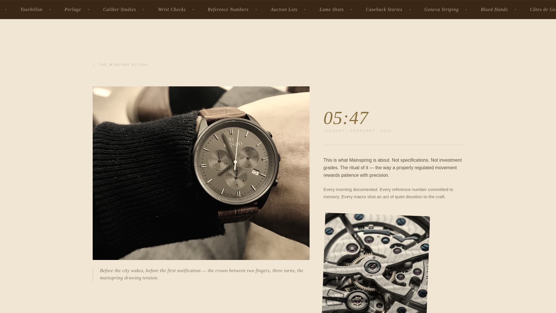 Mainspring - Elegant Horology Landing Page Template