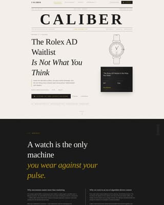 Caliber - Authoritative Horology Landing Page Template