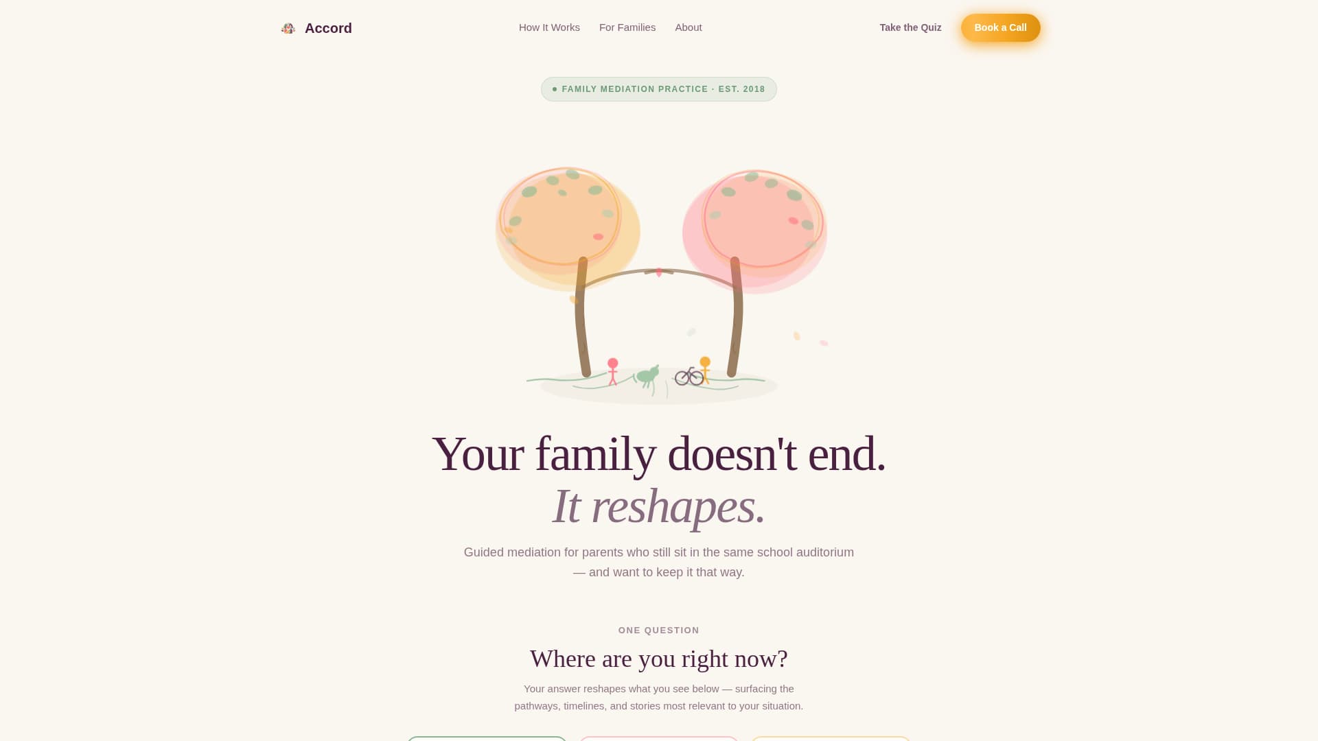 Accord - Compassionate Mediation Landing Page Template