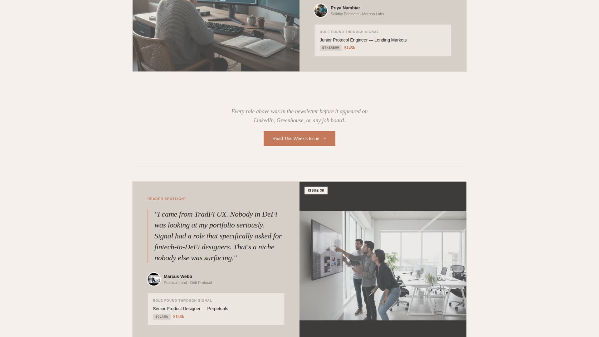 Signal - Curated Web3 Jobs Landing Page Template