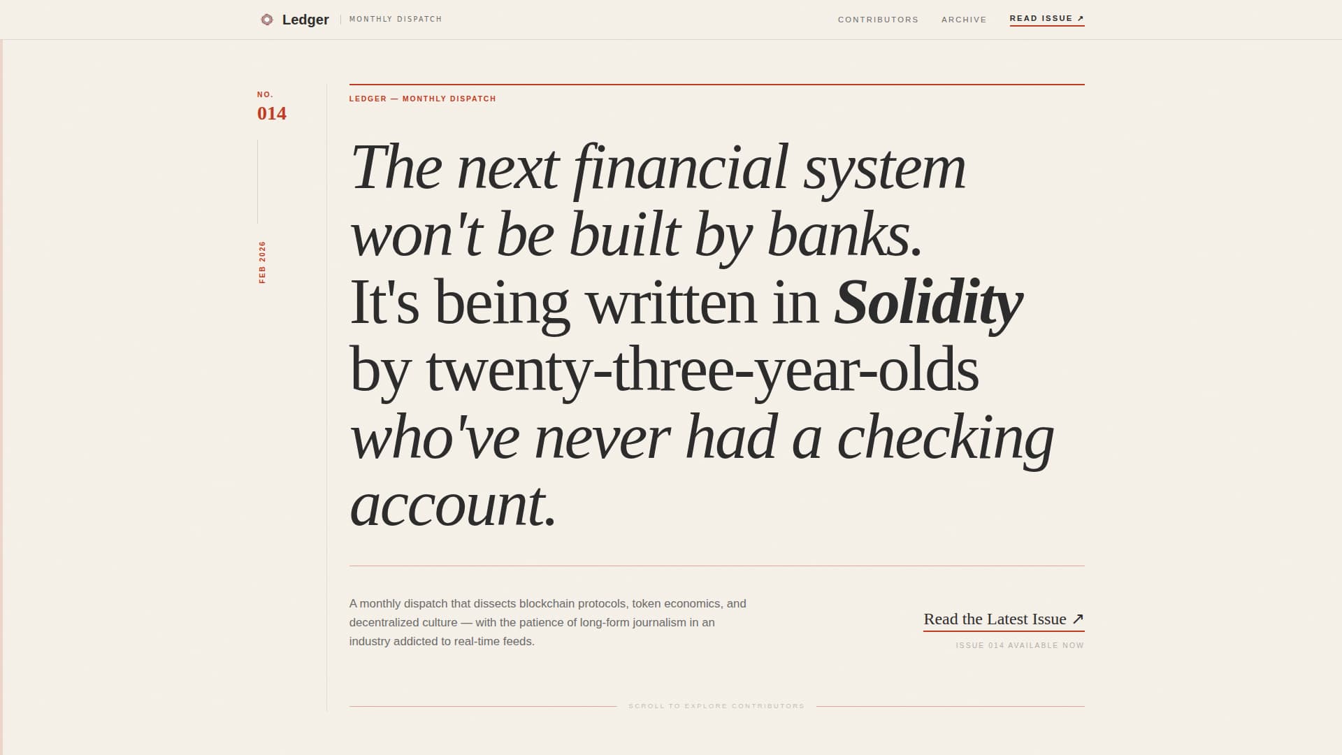 Ledger - Authoritative Web3 Landing Page Template