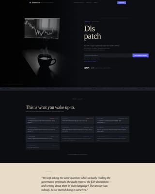 Dispatch - Authoritative Crypto Landing Page Template