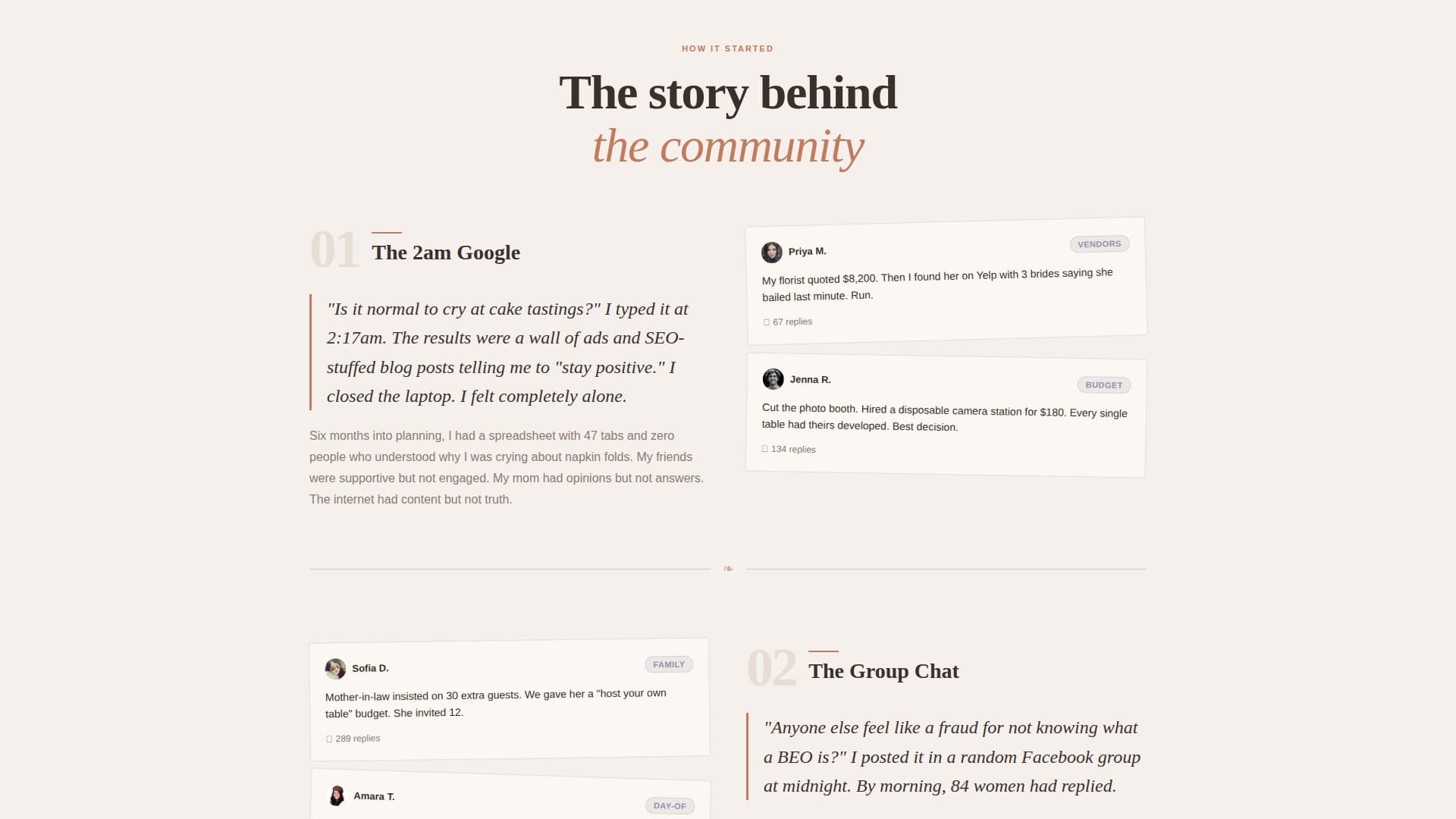 Vow - Heartfelt Weddingcommunity Landing Page Template