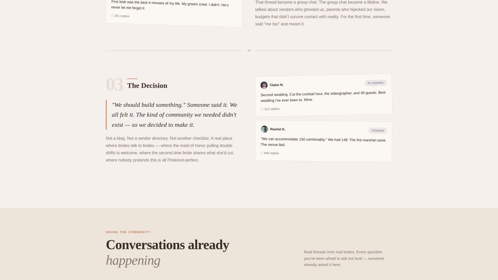 Vow - Heartfelt Weddingcommunity Landing Page Template