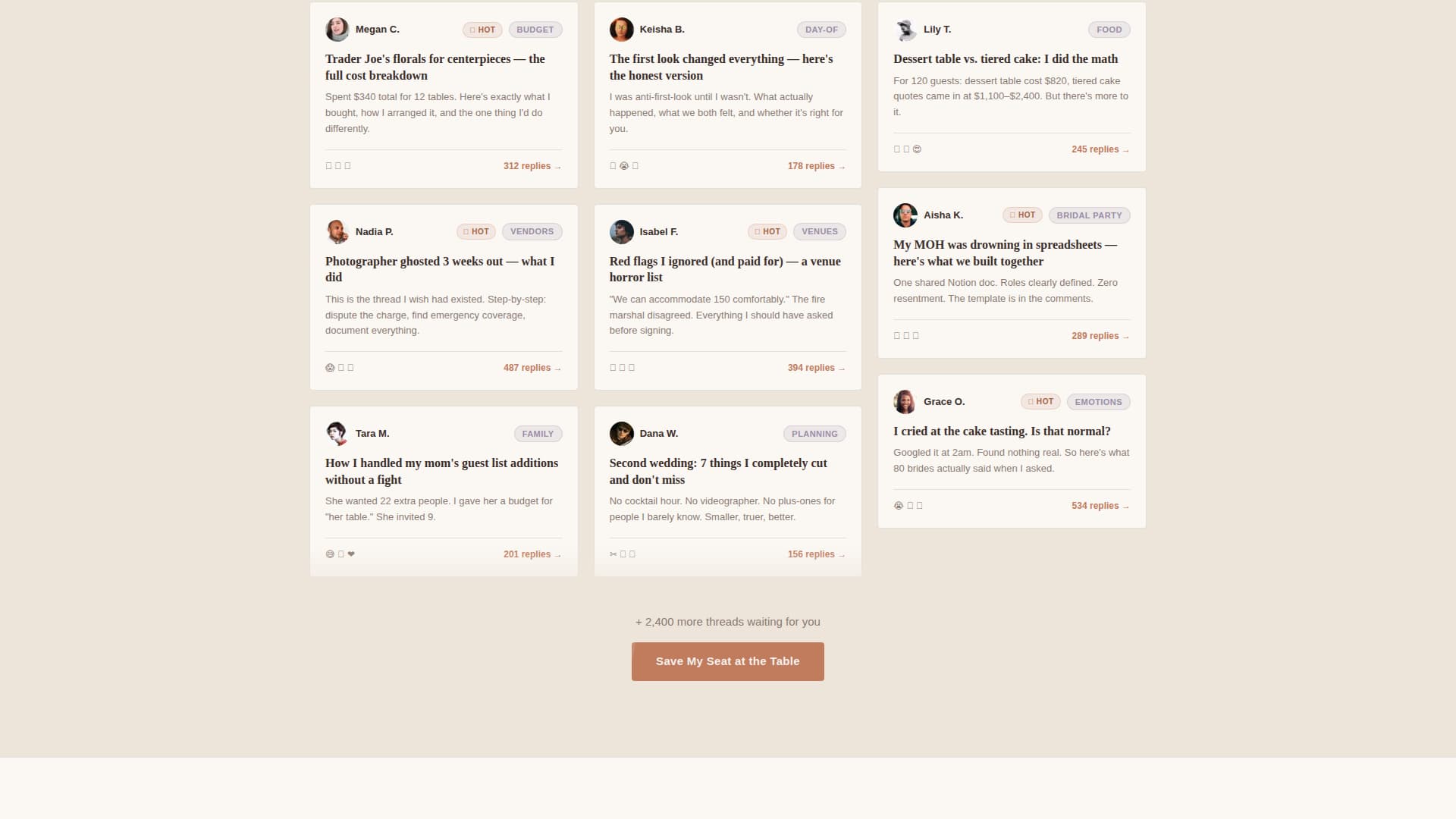 Vow - Heartfelt Weddingcommunity Landing Page Template