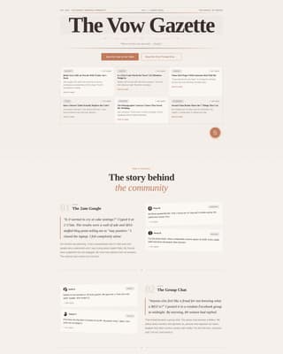 Vow - Heartfelt Weddingcommunity Landing Page Template