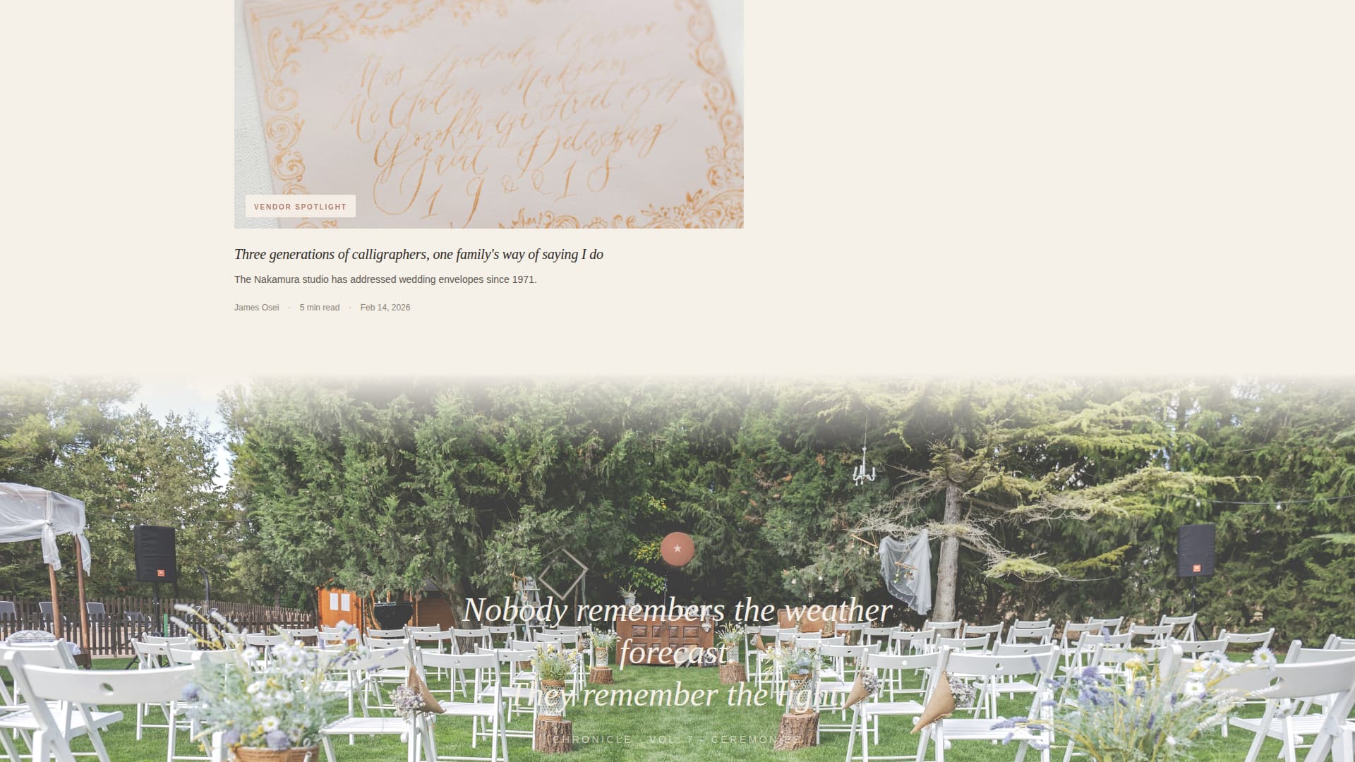 Chronicle - Elegant Wedding Landing Page Template