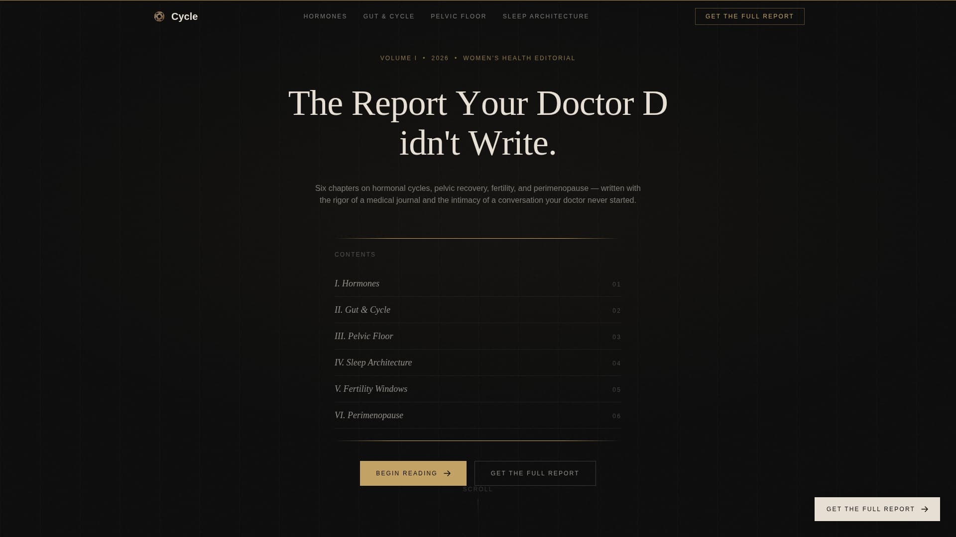 Cycle - Authoritative Women's Health Landing Page Template