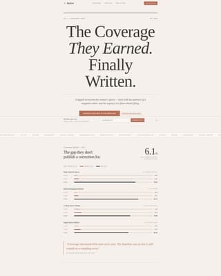 Byline - Editorial Womenssports Landing Page Template