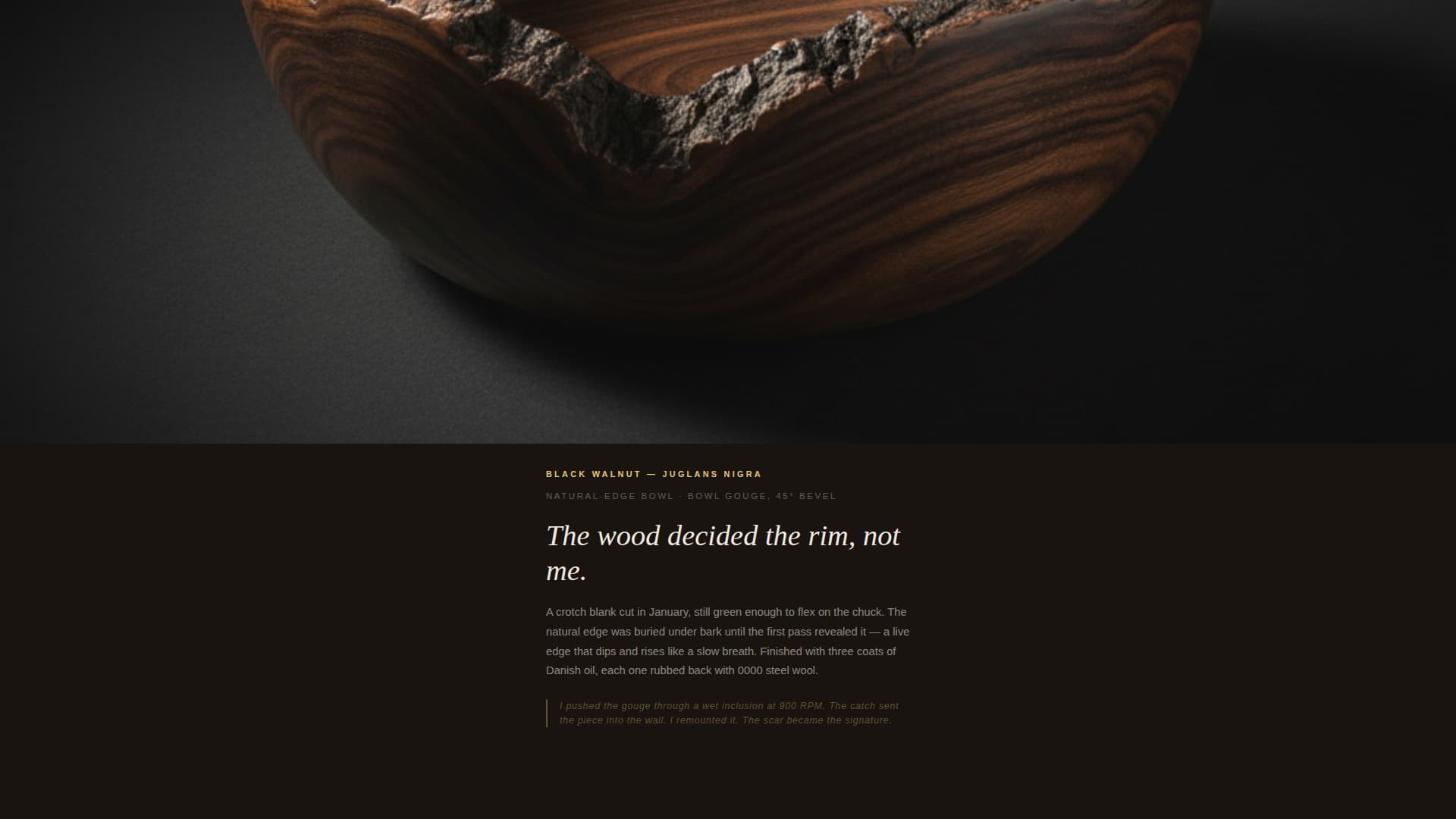 Grain - Cinematic Woodturning Landing Page Template