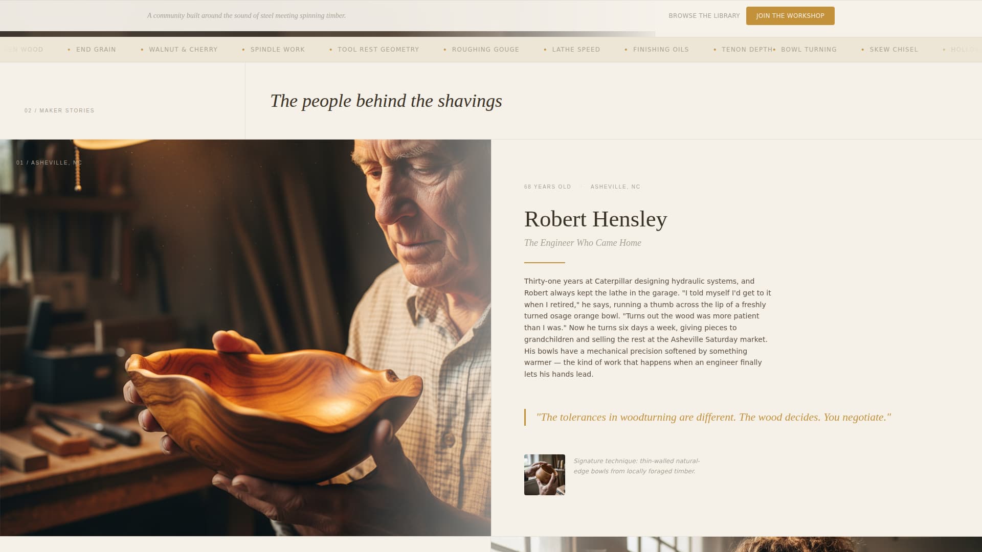 Grain - Artisan Woodturning Landing Page Template