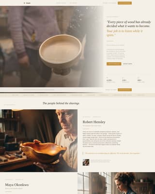 Grain - Artisan Woodturning Landing Page Template
