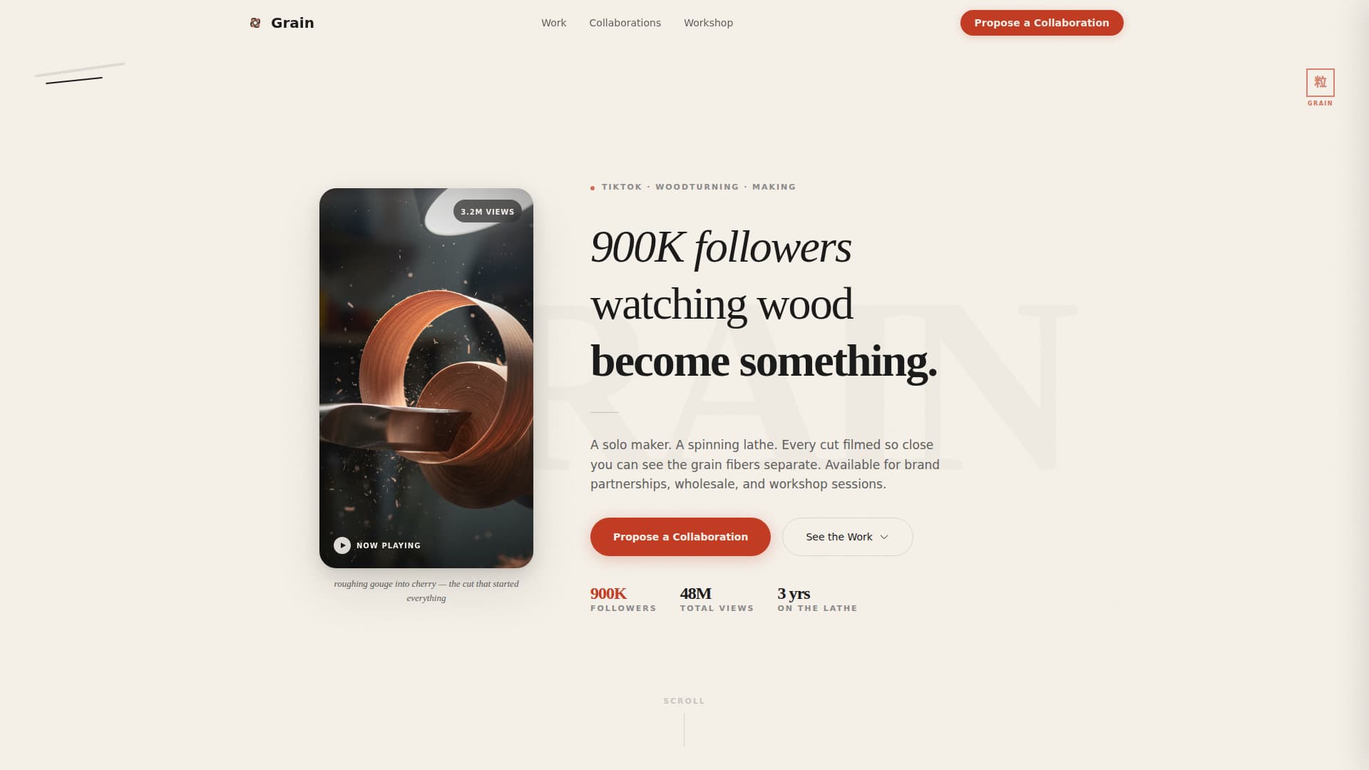 Grain - Authentic Woodturning Landing Page Template