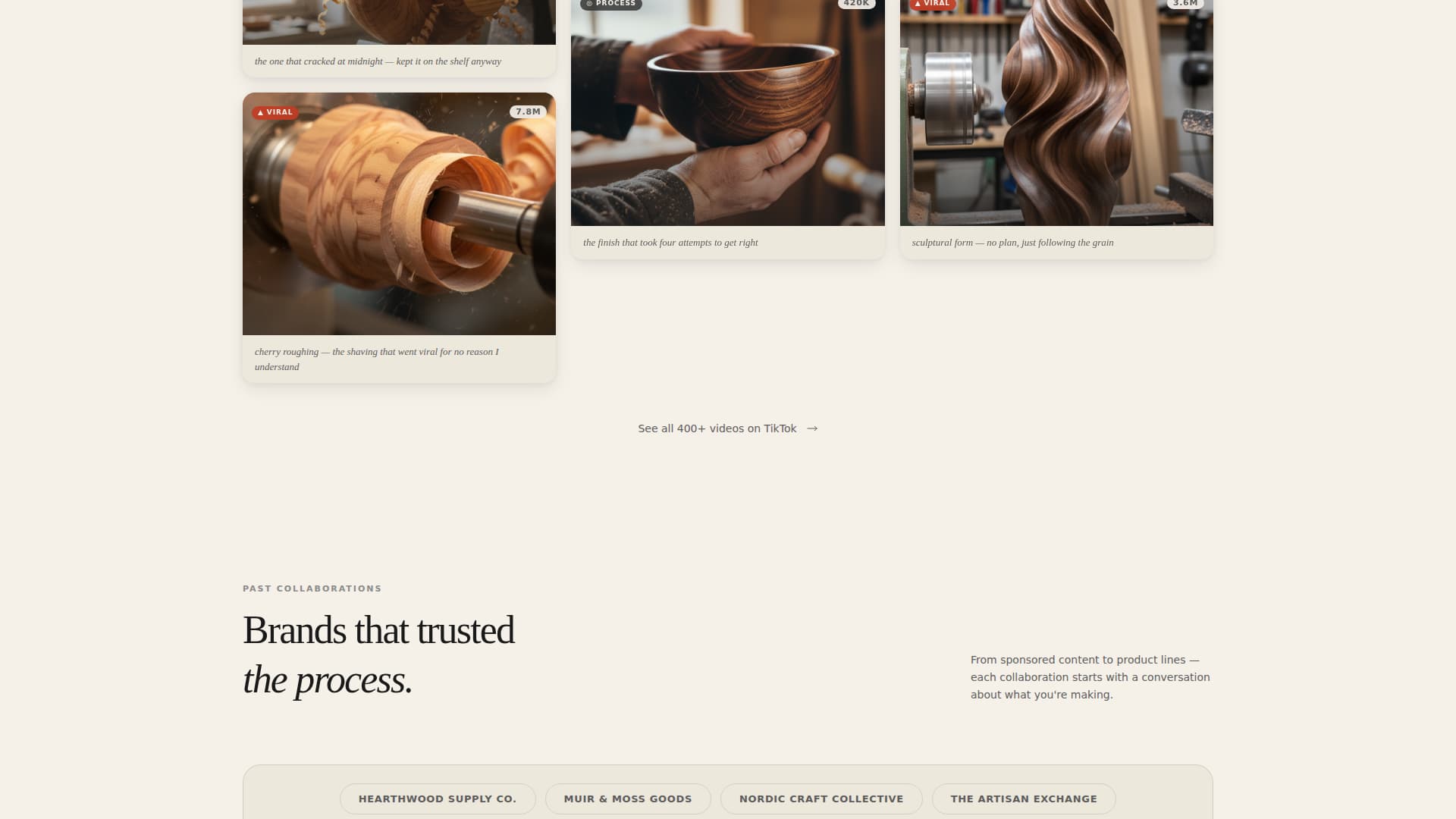 Grain - Authentic Woodturning Landing Page Template