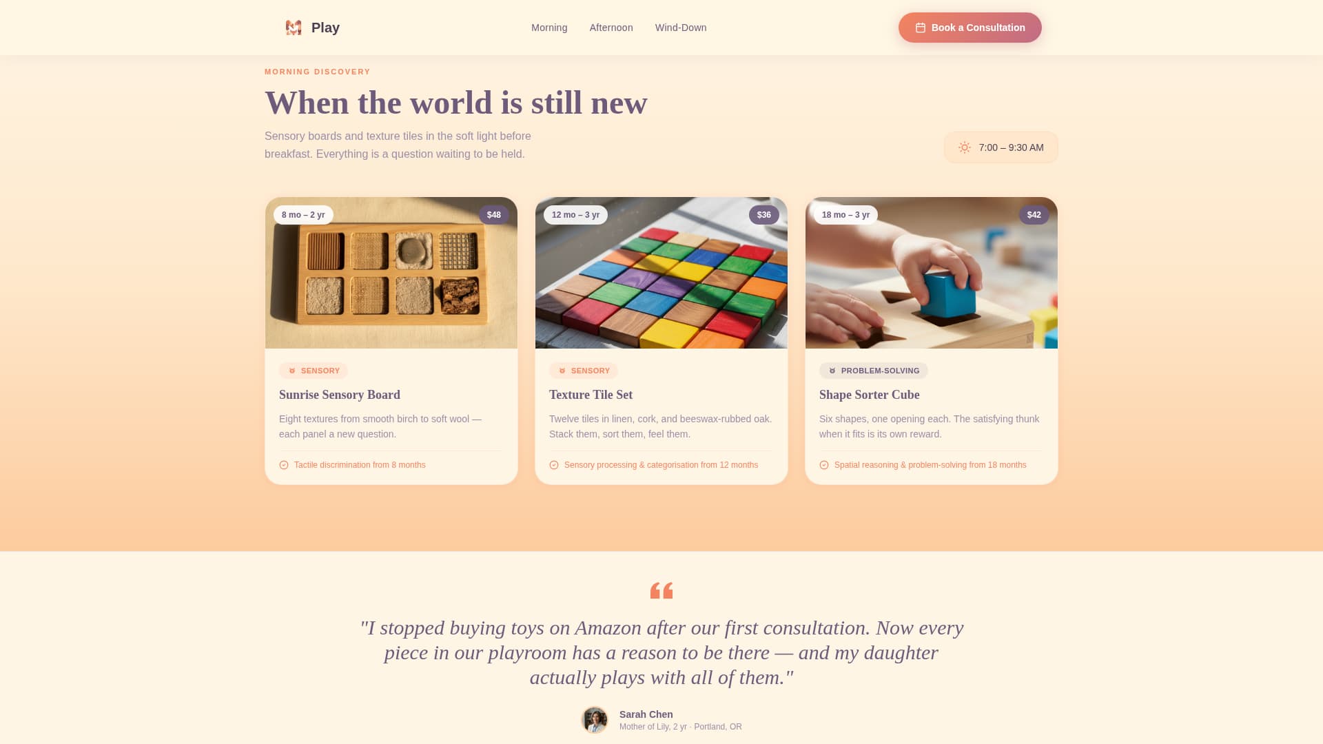 Toy & Baby Products Brand Booking Website Template