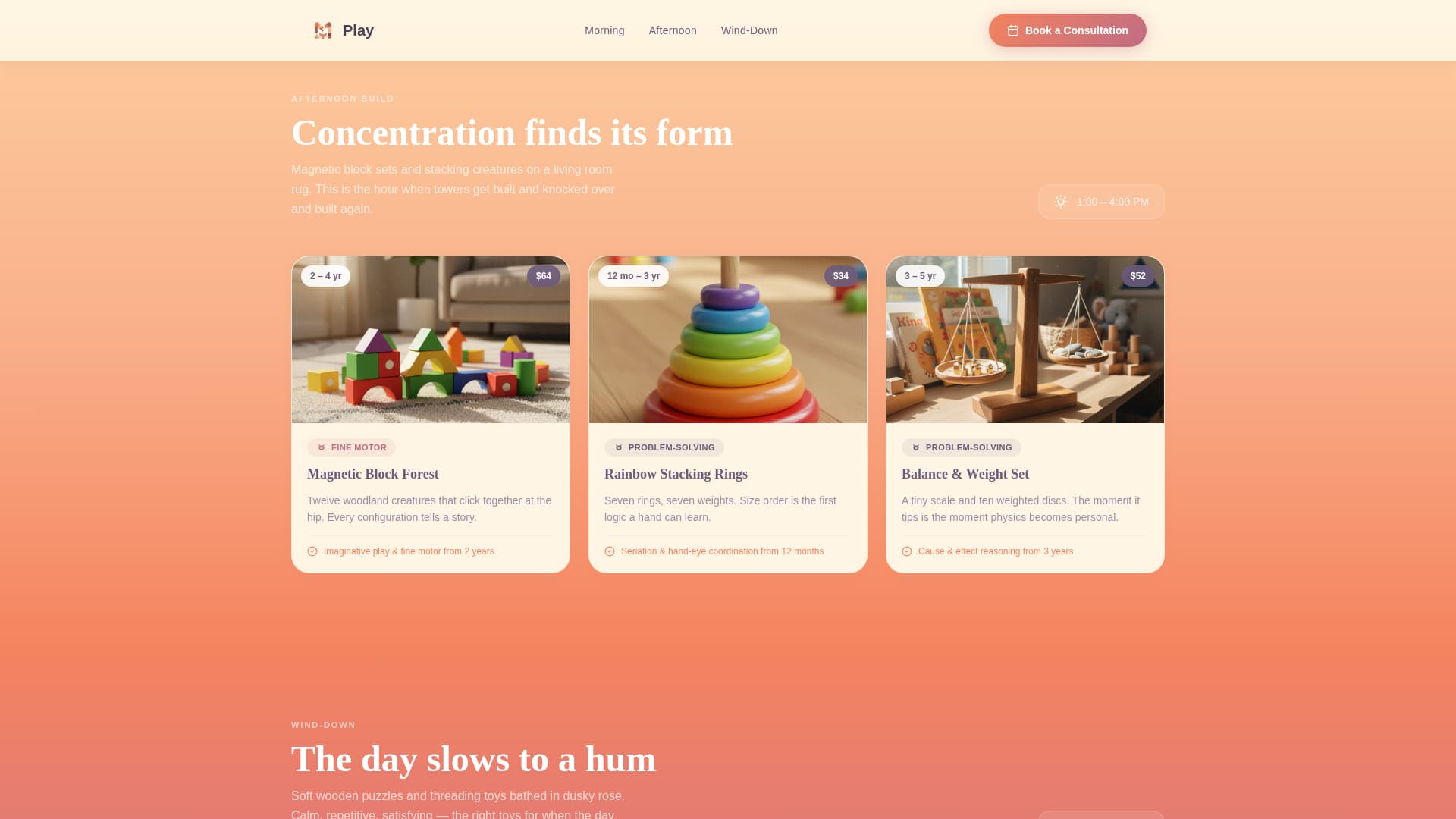 Toy & Baby Products Brand Booking Website Template