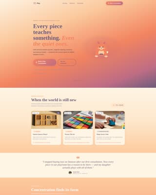 Toy & Baby Products Brand Booking Website Template