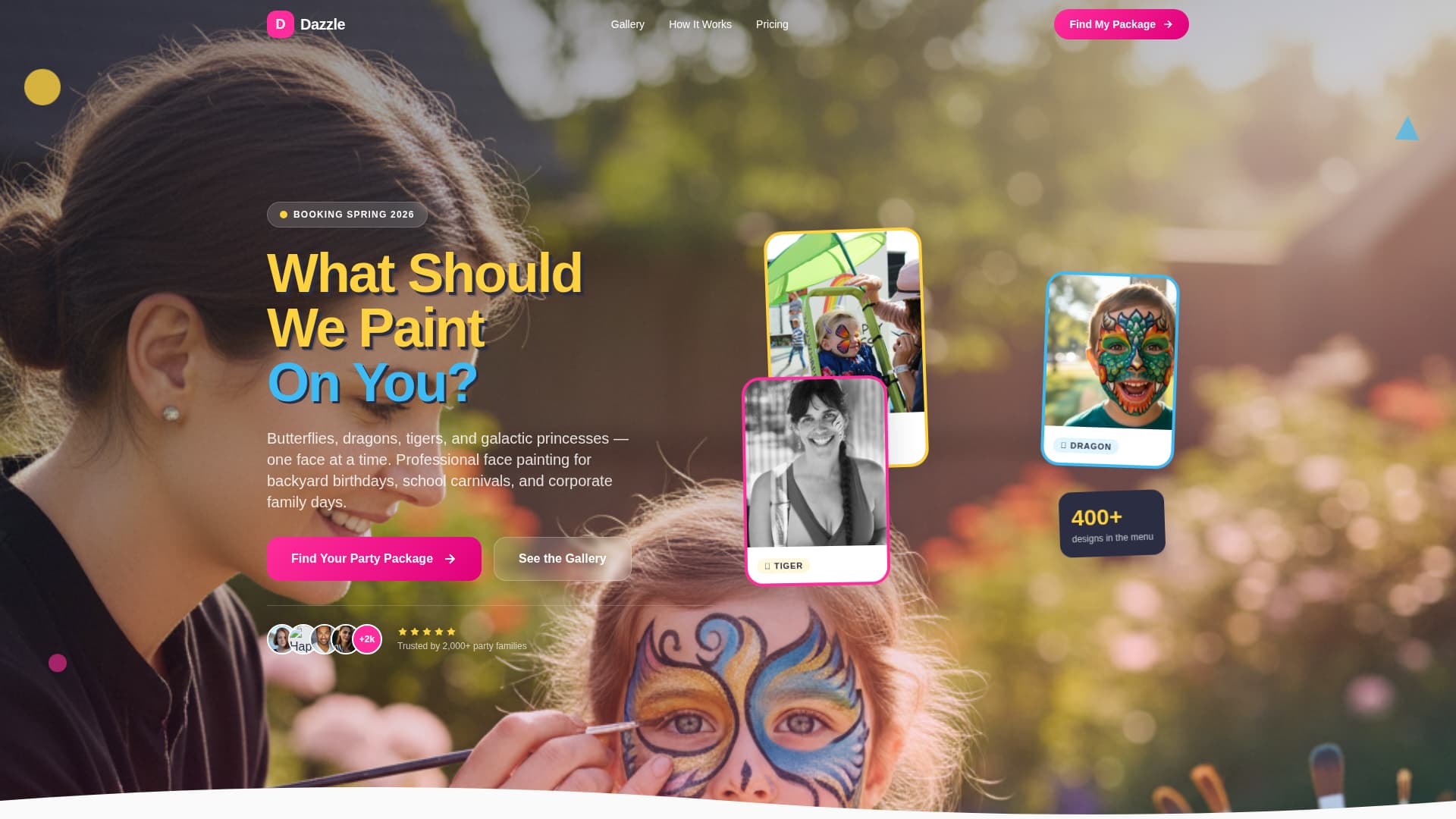 Kids Party & Entertainment Specialist Booking Website Template