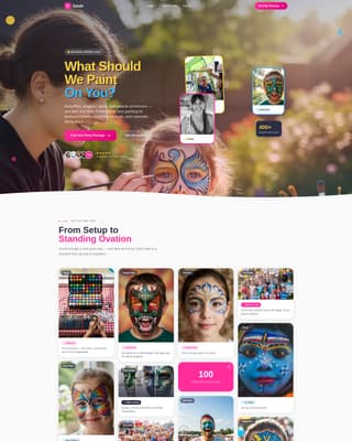 Kids Party & Entertainment Specialist Booking Website Template