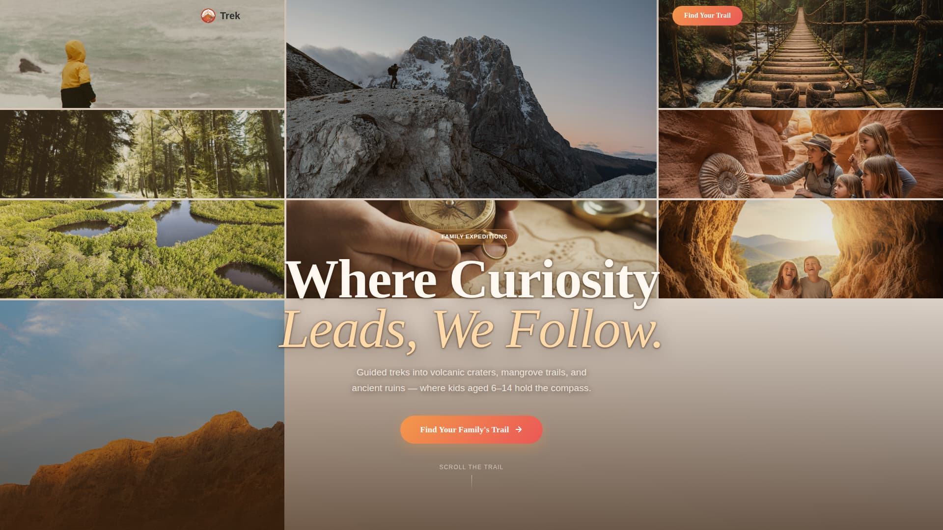 Trek - Adventurous Family Travel Landing Page Template