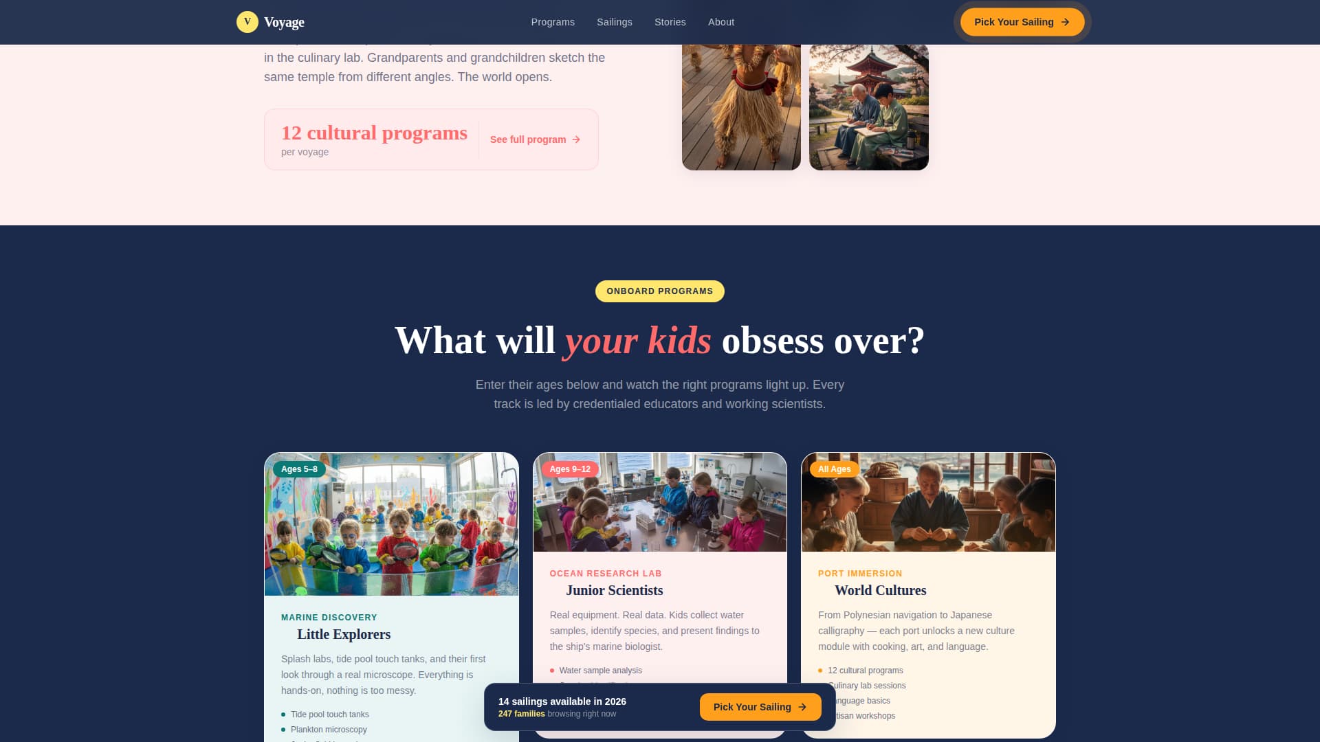 Voyage - Unforgettable Family Cruise Landing Page Template