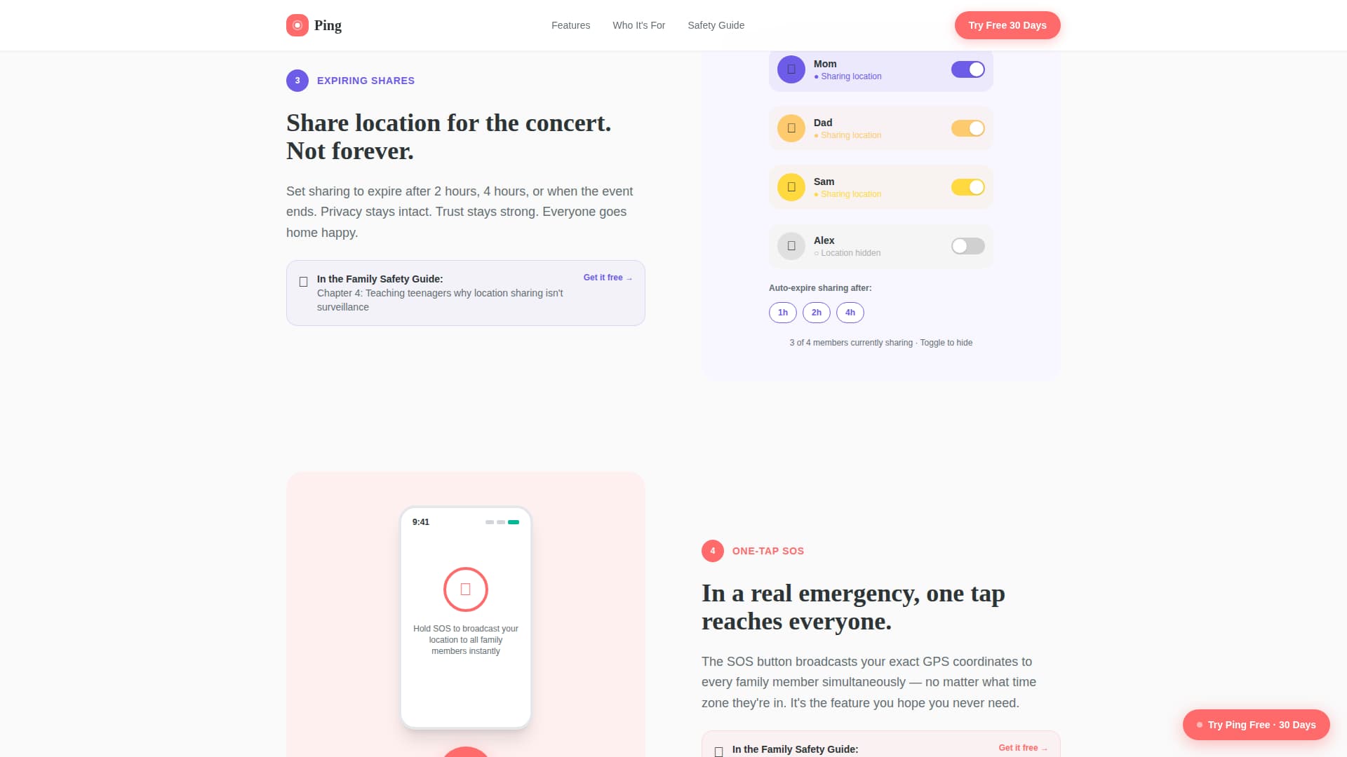Ping - Playful Family Tracking Landing Page Template
