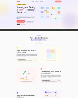 Ping - Playful Family Tracking Landing Page Template