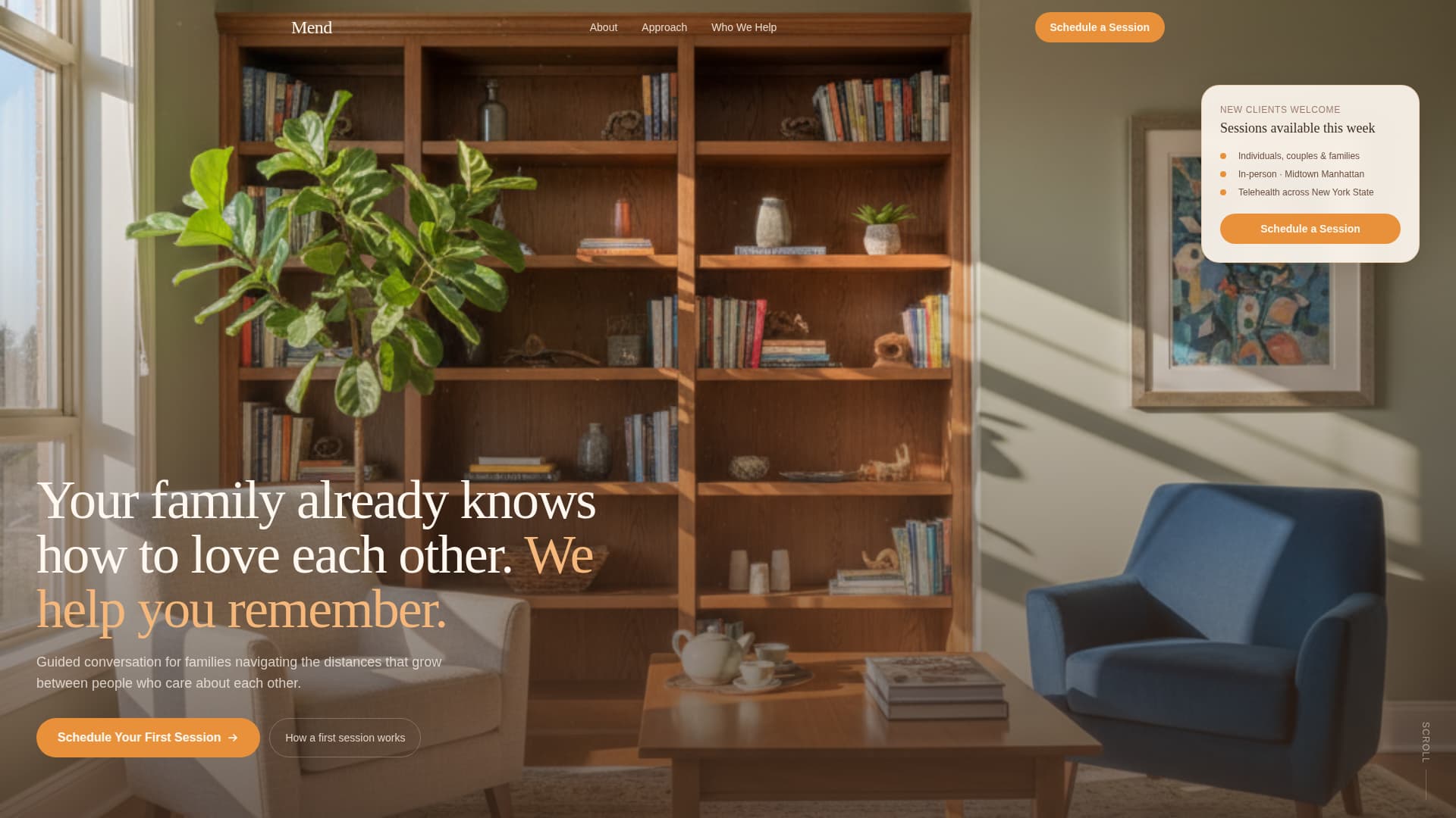 Family Counseling & Support Specialist Booking Website Template